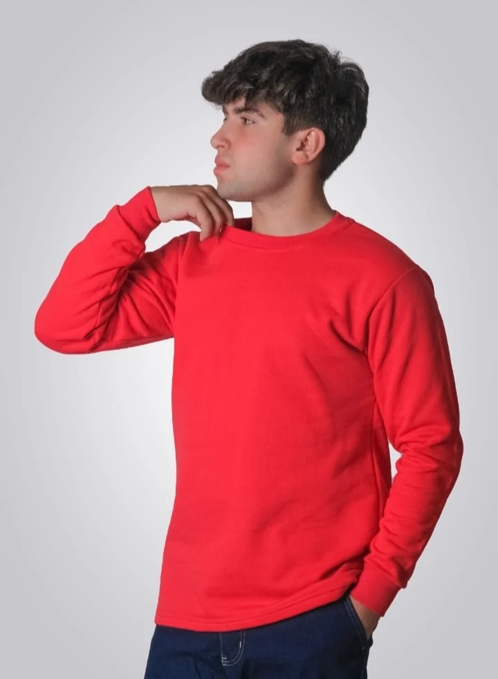 2 İplik O Yaka Sweat T-Shirt - Kırmızı Model 03