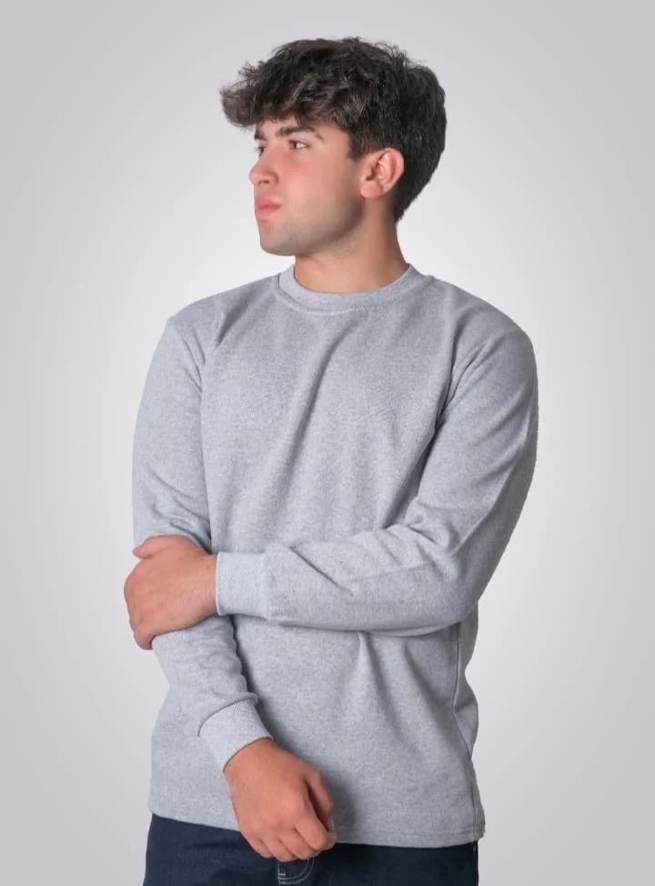 2 İplik O Yaka Sweat T-Shirt - Gri Model 07
