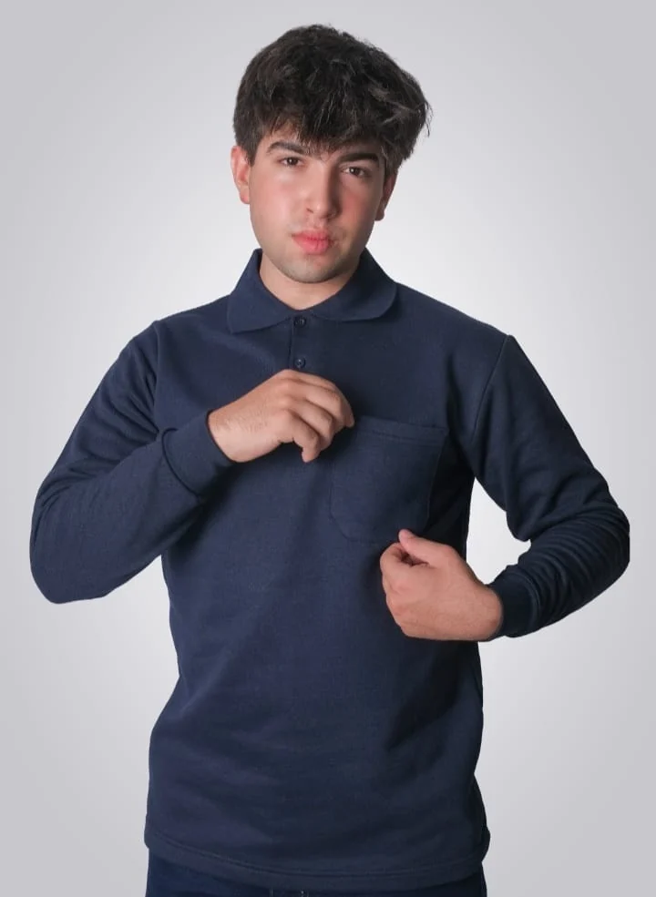 2 İplik Polo Yaka Sweat T-Shirt - Gri Model 02