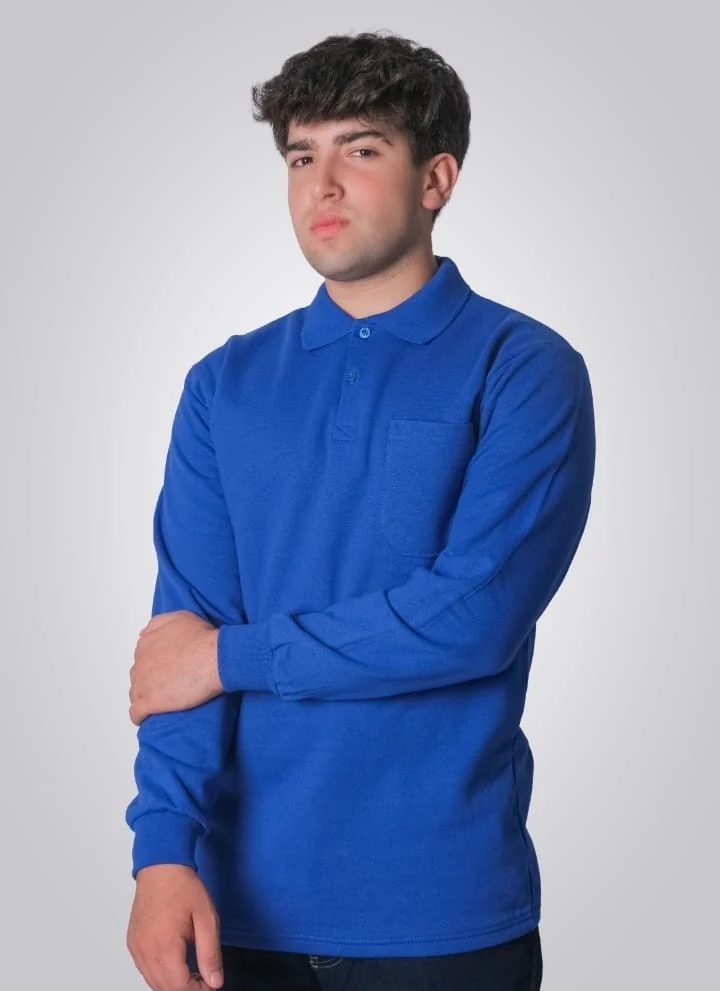 2 İplik Polo Yaka Sweat T-Shirt - Lacivert / Mavi Model 06