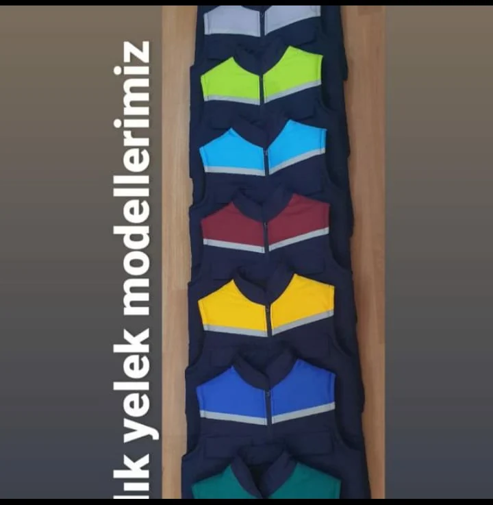 Gabardin Polarlı Elyaflı İş Yeleği - Füme / Gri Model 02