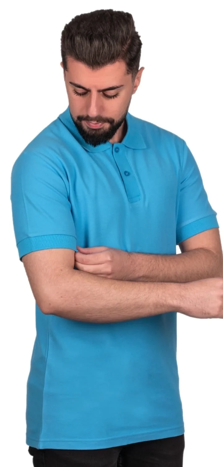 Polo Yaka Lakost T-Shirt - Turkuaz Model 06