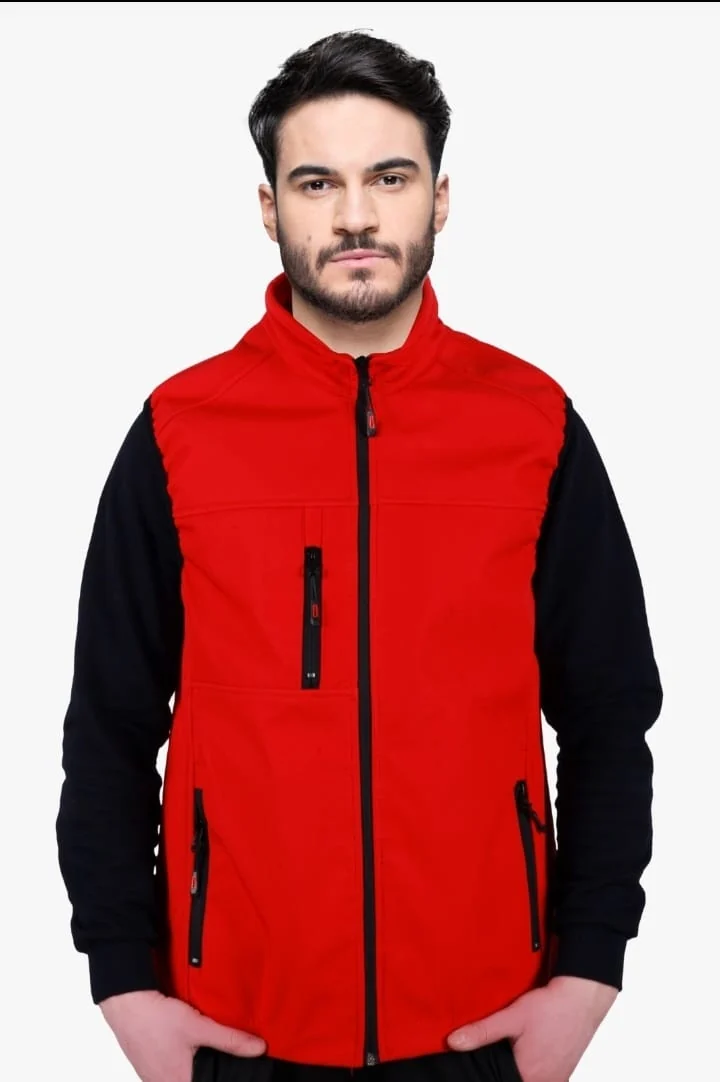 Softshell İş Yeleği - Kırmızı Model 02
